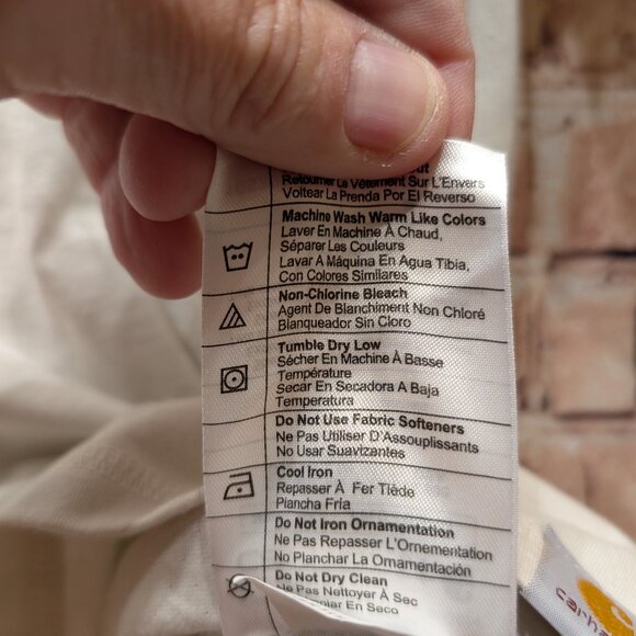 Carhartt FORCE T-Shirt with Black Logo Relaxed Fit Cream Size XL - Picture 9 of 11